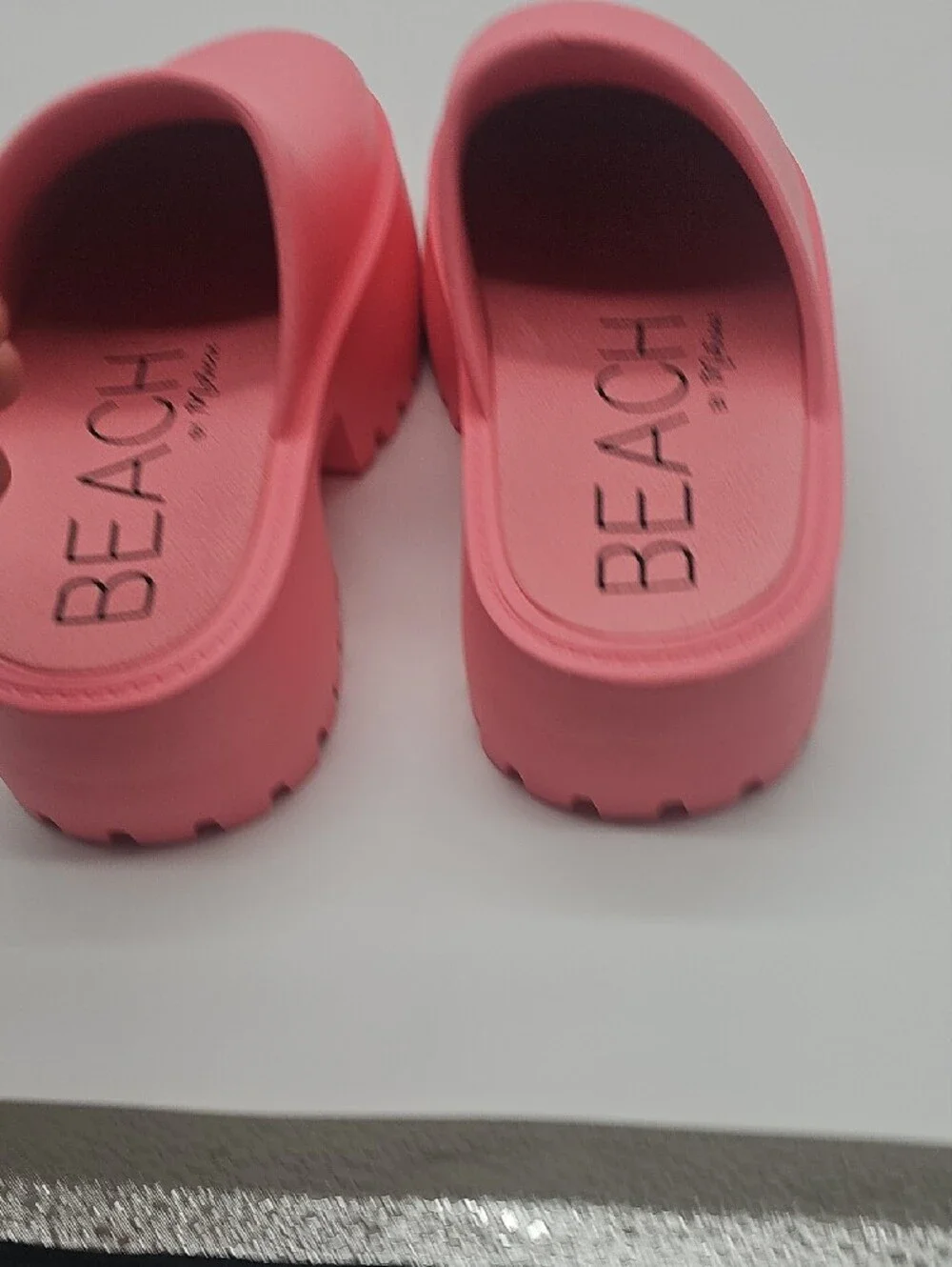 Pink Slip-On Platform Sandals